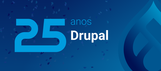 imagem representativa do aniversário de 25 anos do Drupal