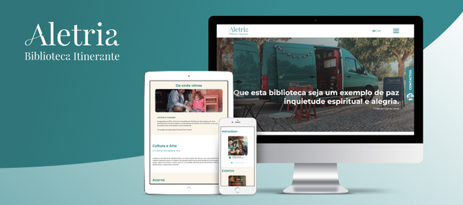 Imagem criada pela JAVALI para apresentar o novo website da Aletria, desenvolvido em Drupal 10 no âmbito de uma iniciativa solidária