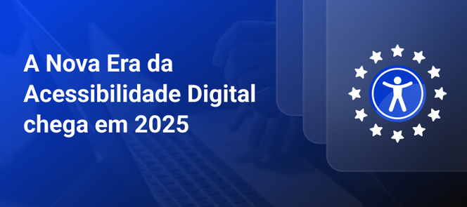 ícone representativo de acessibilidade com as estrelas da UE em redor com o título da noticia