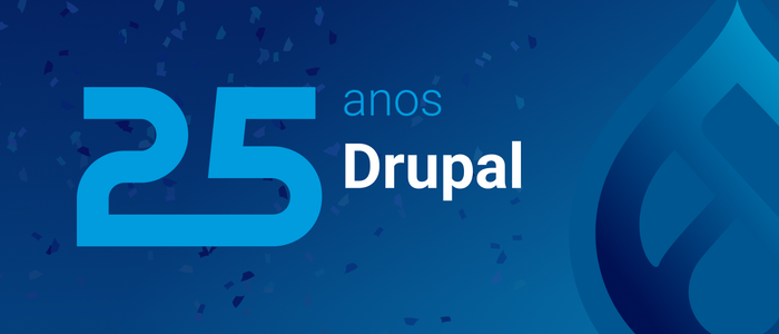 imagem representativa do aniversário de 25 anos do Drupal