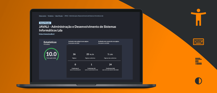 Imagem representativa acessibilidade do site da JAVALI atingiu 10/10 no access monitor
