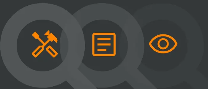 Imagem com 3 ícones representativos do SEO.