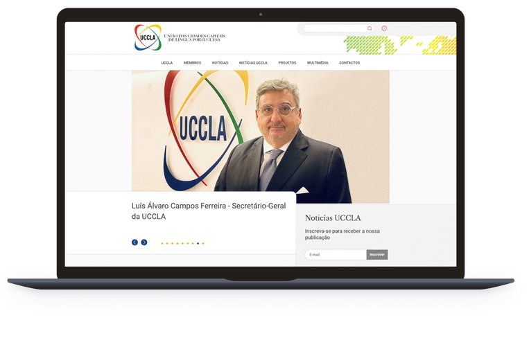 previsualização do website da UCCLA em Drupal 10 em desktop