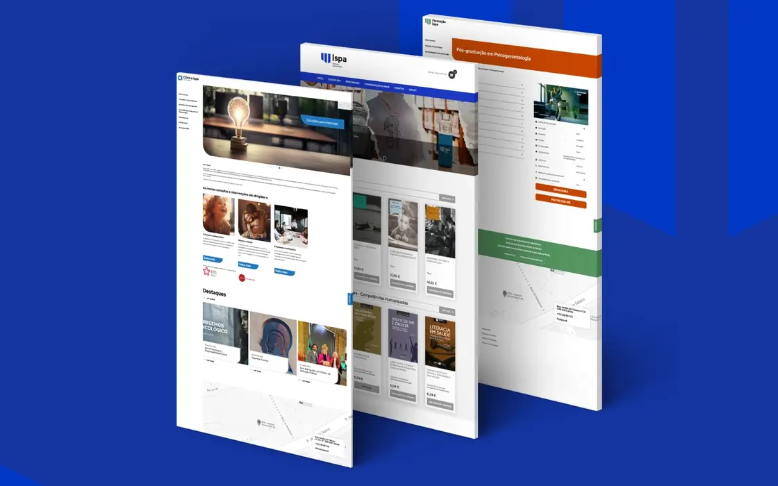 ecossistema ISPA - previsualização de ecrãs